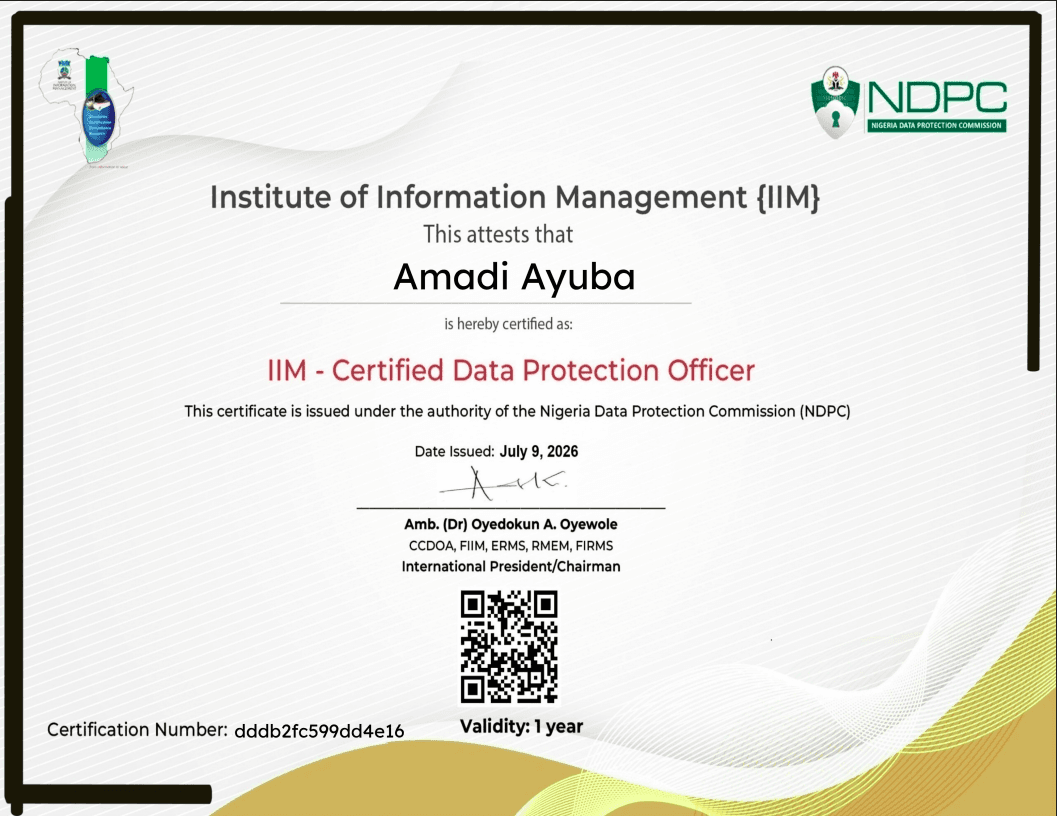 IIM Certified Data Protection Officer credential
